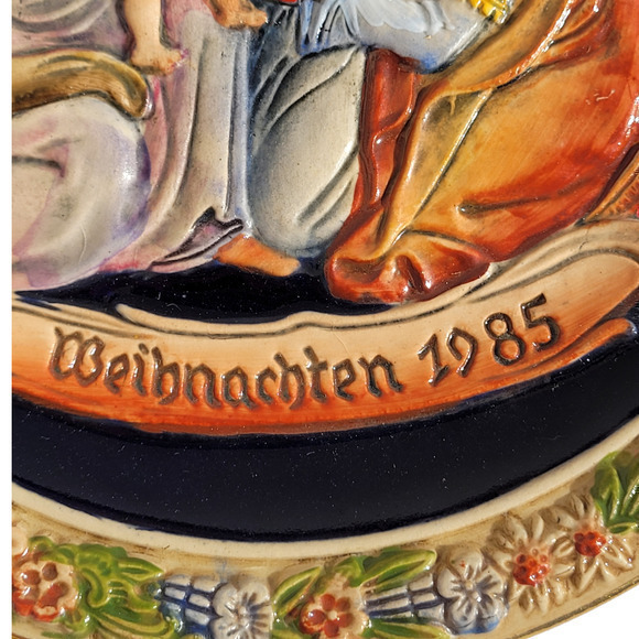 Vintage‎ Christmas Western Germany Weihnachten Salt Glaze 1985 Wall Décor Plate - Picture 7 of 12